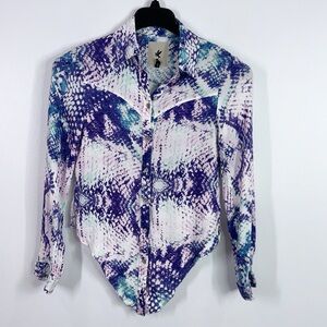 One teaspoon tie dye button down lightweight shirt size small